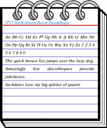 ITCCheltenham-Book BookItalic Font
