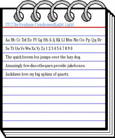 ITCCheltenham-CondensedLight Light Font