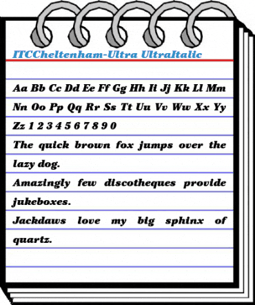 ITCCheltenham-Ultra UltraItalic Font