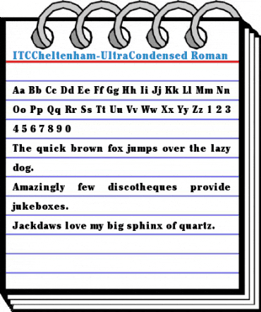 ITCCheltenham-UltraCondensed Roman Font