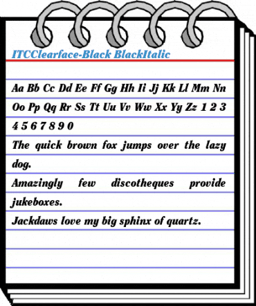 ITCClearface-Black BlackItalic Font