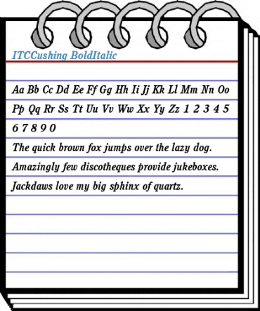 ITCCushing BoldItalic Font