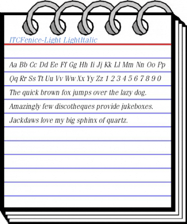 ITCFenice-Light LightItalic Font