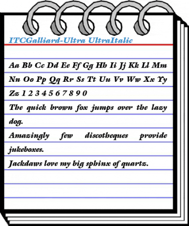 ITCGalliard-Ultra UltraItalic Font