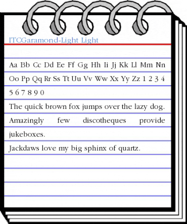 ITCGaramond-Light Light Font