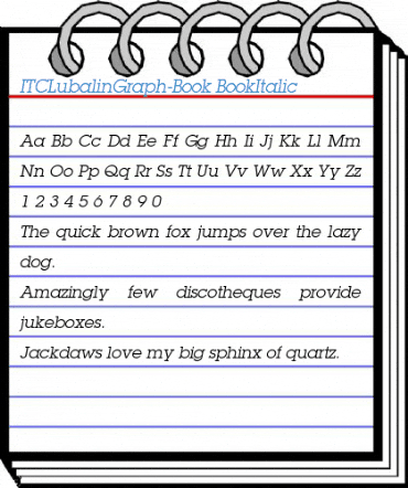 ITCLubalinGraph-Book BookItalic Font