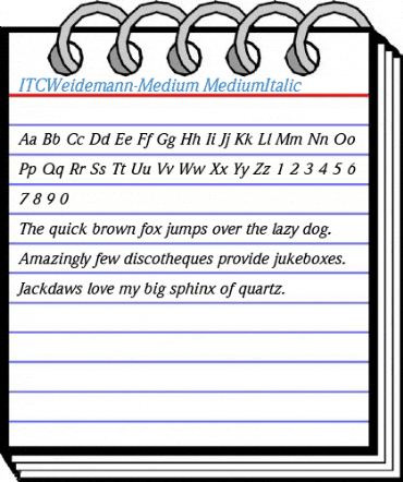 ITCWeidemann-Medium MediumItalic Font