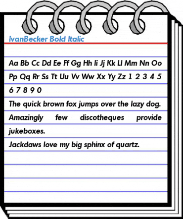IvanBecker Bold Italic Font