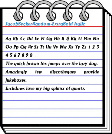 JacobBeckerRandom-ExtraBold Italic Font