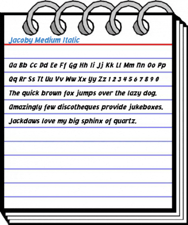 Jacoby Medium Italic Font