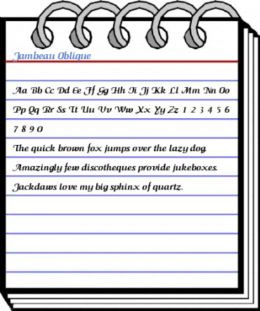 Jambeau Oblique Font