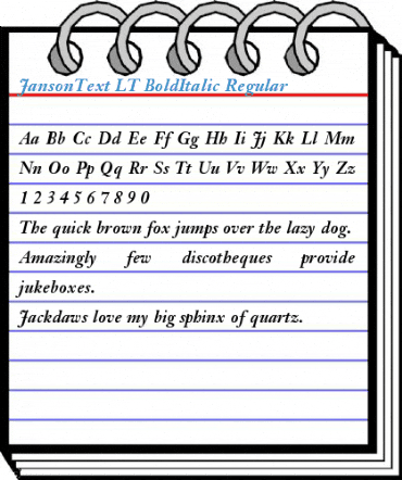 JansonText LT BoldItalic Regular Font