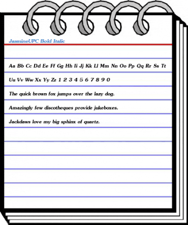 JasmineUPC Bold Italic Font