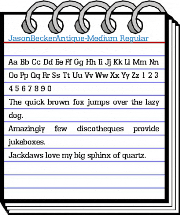 JasonBeckerAntique-Medium Regular Font