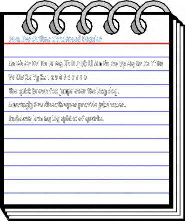 Java Jive Outline Condensed Regular Font