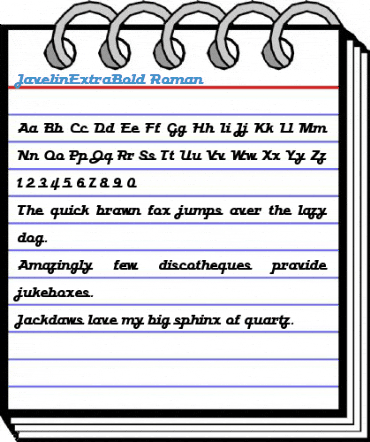 JavelinExtraBold Roman Font