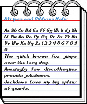 Stripes and Ribbons Italic Font