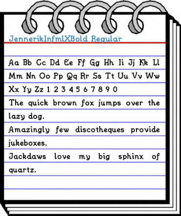 JennerikInfmlXBold Regular Font