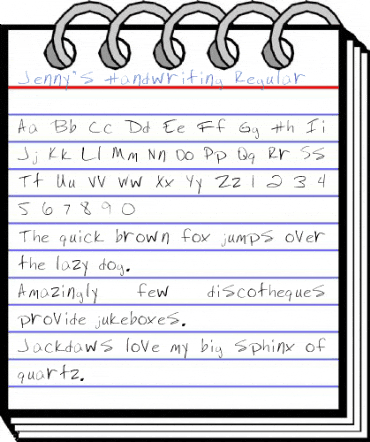 Jenny's Handwriting Regular Font