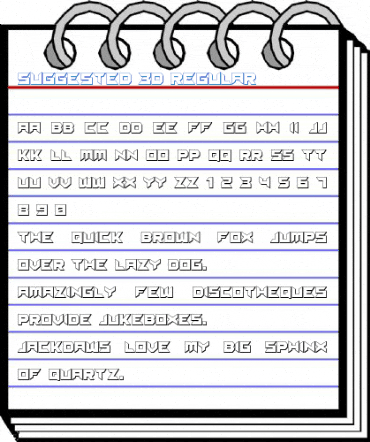 Suggested 3D Regular Font