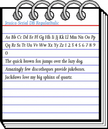 Jessica-Serial DB RegularItalic Font