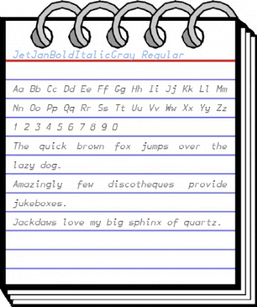 JetJanBoldItalicGray Regular Font