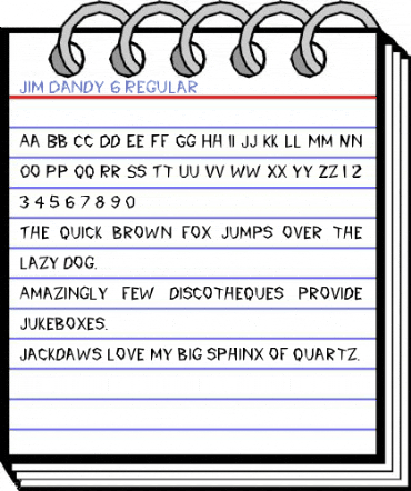 Jim Dandy 6 Regular Font