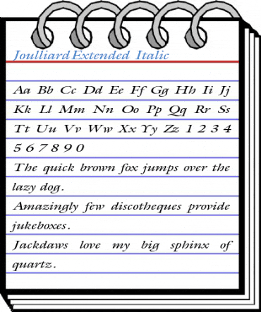 JoulliardExtended Italic Font