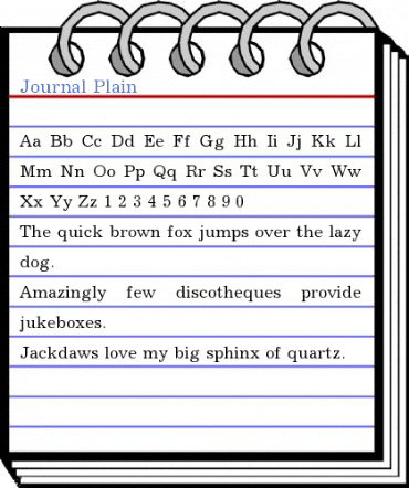 Journal Plain Font