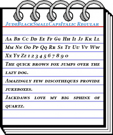 JudeBlackSmallCapsItalic Regular Font