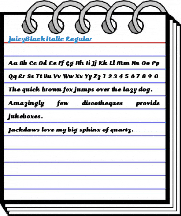 JuicyBlack Italic Regular Font