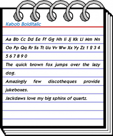 Kabob BoldItalic Font