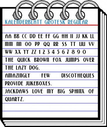 Kalenderblatt Grotesk Regular Font