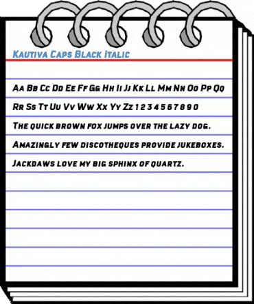 Kautiva Caps Black Italic Font