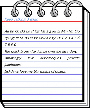 Keep Talking 3 Italic Font