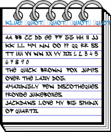 Klue! " " " " " Font