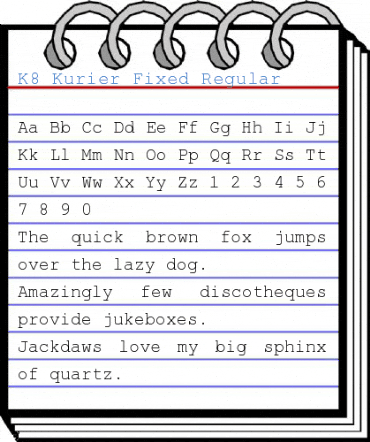 K8 Kurier Fixed Regular Font