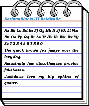 KorinnaBlackCTT BoldItalic Font