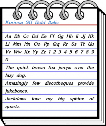 Korinna_SU Bold Italic Font