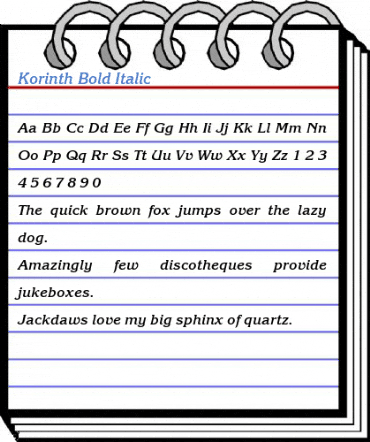Korinth Bold Italic Font