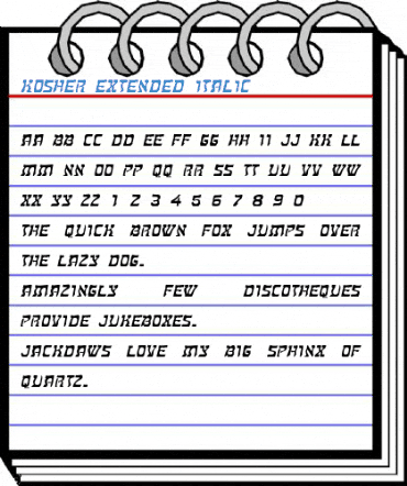 Kosher Extended Italic Font