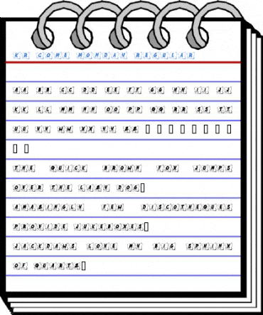 KR Come Monday Regular Font