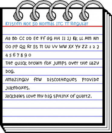 Kristen Not So Normal ITC TT Regular Font