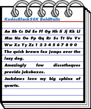 KudosBlackSSK BoldItalic Font