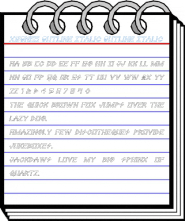 xBONES Outline Italic Font