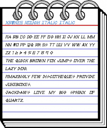 xBONES Rough Italic Font