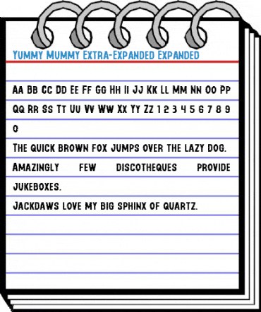 Yummy Mummy Extra-Expanded Expanded Font