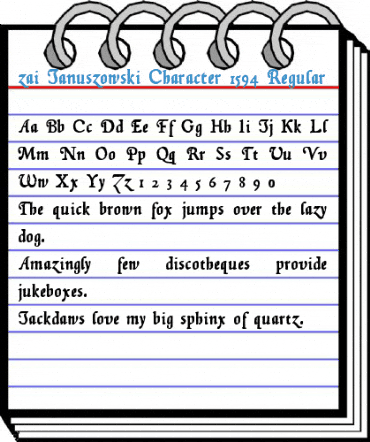 zai Januszowski Character 1594 Regular Font