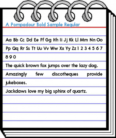 A Pompadour Bold Sample Regular Font