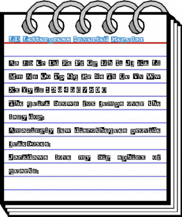 LD Letterpress Inverted Font